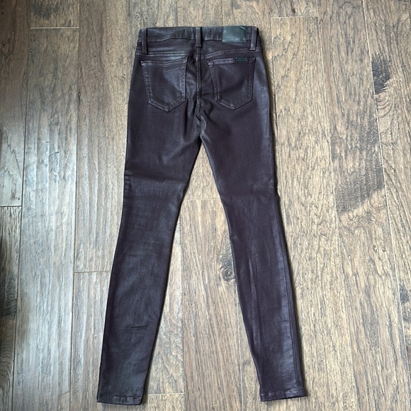 Joe’s Jeans Coated Denim in a dark brown/maroon color size 24 - Picture 3 of 6